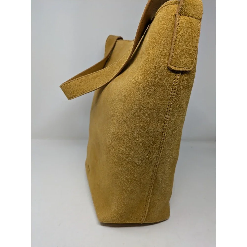 Margot New York Kaye Bucket Suede Leather Tote Bag Tan NWT